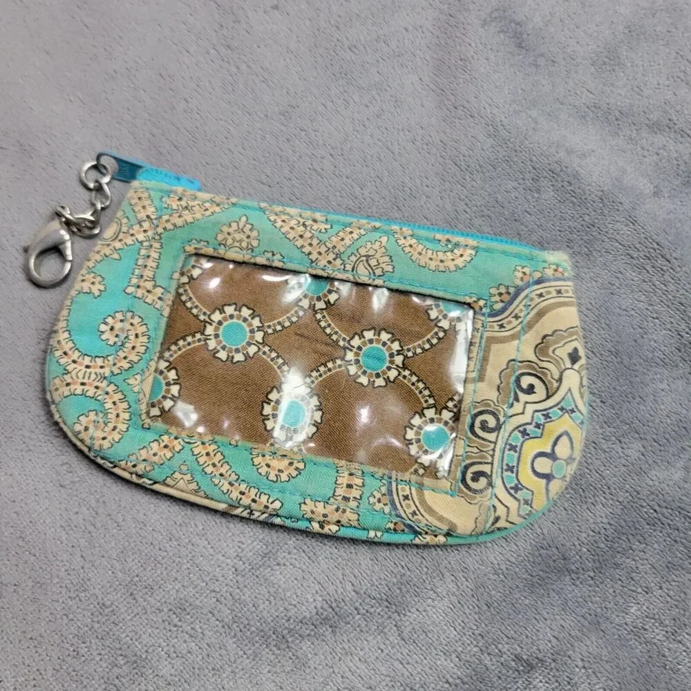 Vera Bradley Zip Coin Purse Clutch With Keychain In‎ Paisley Pattern - Picture 4 of 7